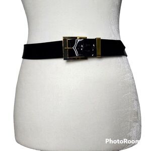 Vintage  Morris Moskowitz for Saks Fifth Avenue Black Patent Leather Belt